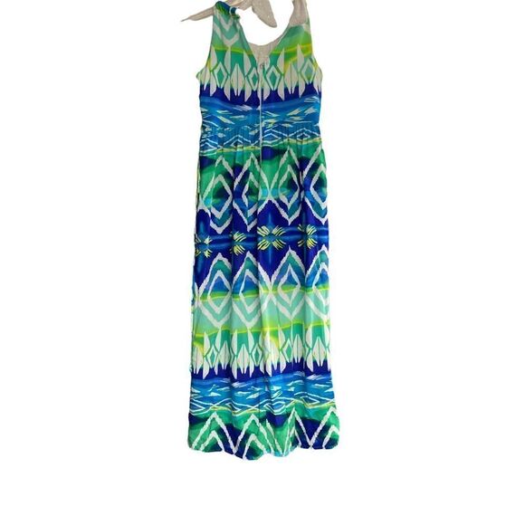 SEQUIN HEARTS Women’s Blue Green & White Geometric Dress, Sleeveless Size 8 - Picture 2 of 8